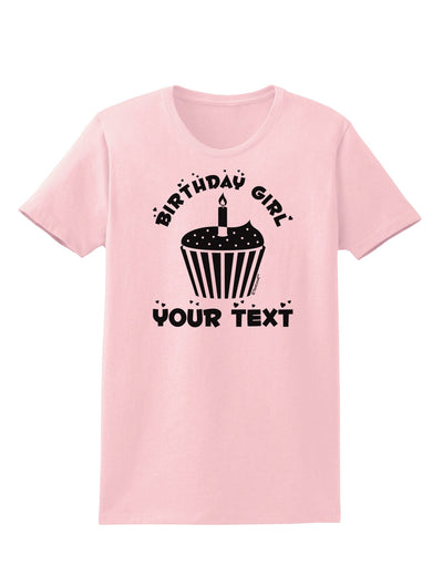 Personalized Birthday Girl Cupcake -Customizable- Name Womens T-Shirt-Womens T-Shirt-TooLoud-PalePink-X-Small-Davson Sales