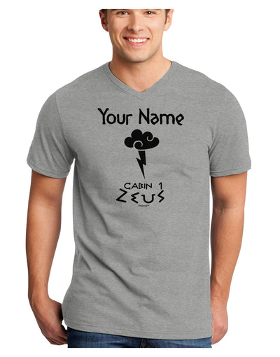 Personalized Cabin 1 Zeus Adult V-Neck T-shirt by-Mens V-Neck T-Shirt-TooLoud-HeatherGray-Small-Davson Sales