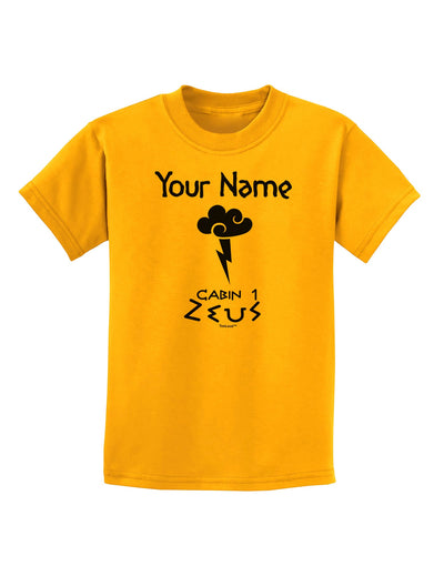 Personalized Cabin 1 Zeus Childrens T-Shirt-Childrens T-Shirt-TooLoud-Gold-X-Small-Davson Sales