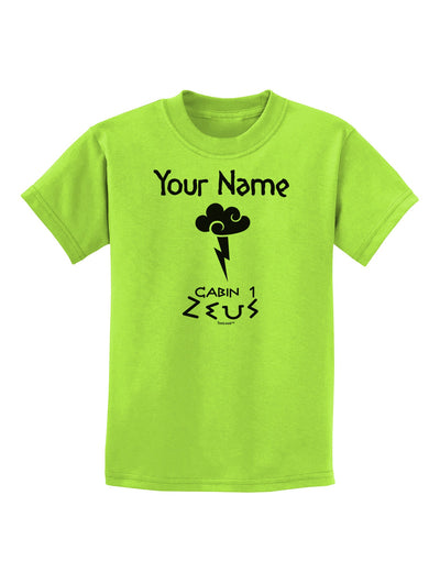 Personalized Cabin 1 Zeus Childrens T-Shirt-Childrens T-Shirt-TooLoud-Lime-Green-X-Small-Davson Sales