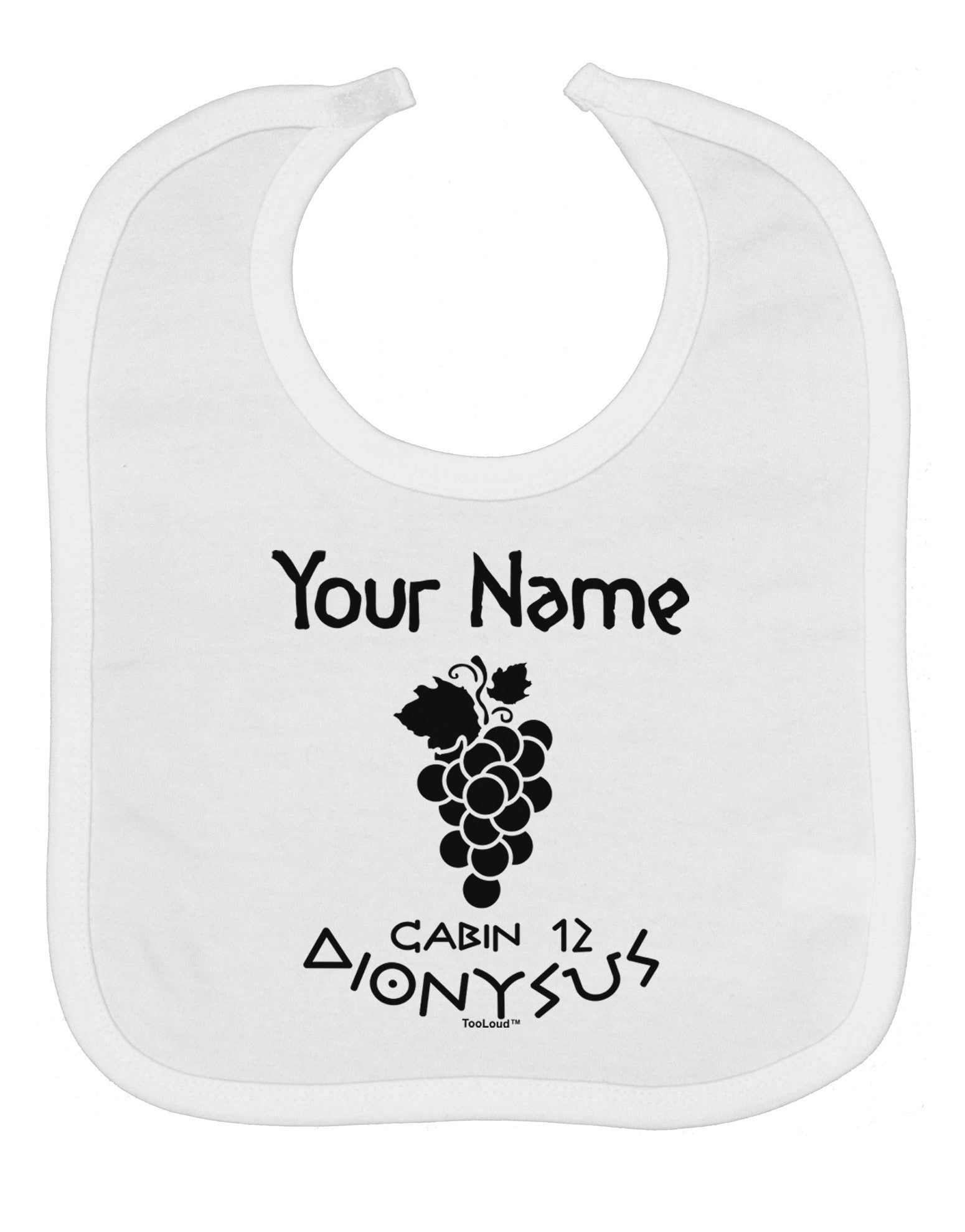 Personalized Cabin 12 Dionysus Baby Bib by