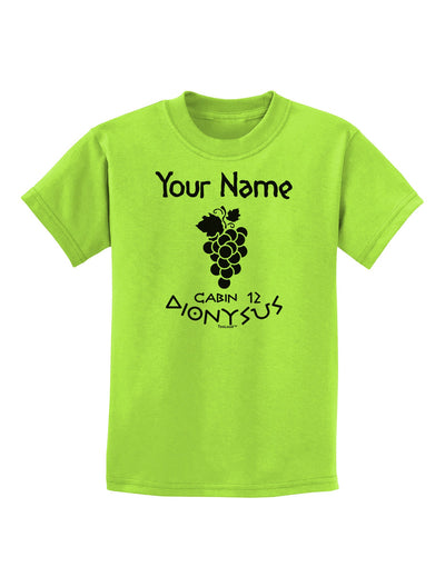 Personalized Cabin 12 Dionysus Childrens T-Shirt-Childrens T-Shirt-TooLoud-Lime-Green-X-Small-Davson Sales