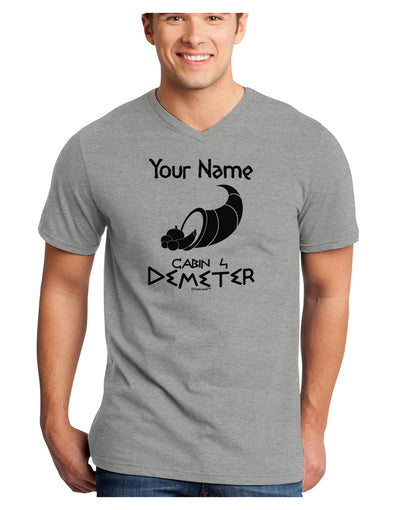 Personalized Cabin 4 Demeter Adult V-Neck T-shirt-Mens V-Neck T-Shirt-TooLoud-HeatherGray-Small-Davson Sales