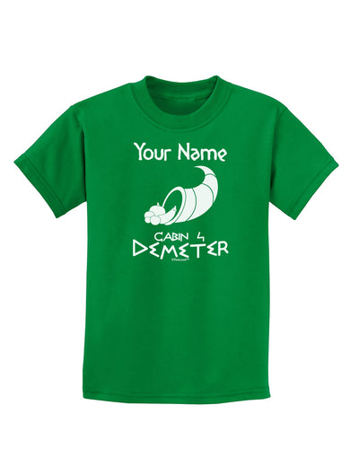 Personalized Cabin 4 Demeter Childrens Dark T-Shirt-Childrens T-Shirt-TooLoud-Kelly-Green-X-Small-Davson Sales