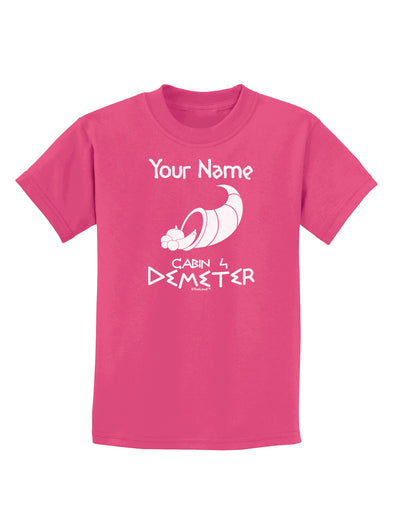 Personalized Cabin 4 Demeter Childrens Dark T-Shirt-Childrens T-Shirt-TooLoud-Sangria-X-Small-Davson Sales