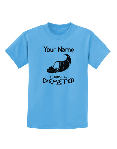 Personalized Cabin 4 Demeter Childrens T-Shirt-Childrens T-Shirt-TooLoud-Aquatic-Blue-X-Small-Davson Sales