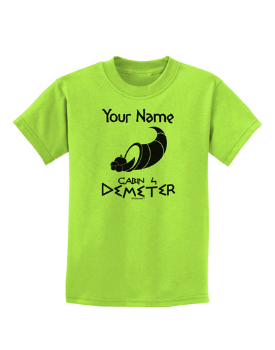 Personalized Cabin 4 Demeter Childrens T-Shirt-Childrens T-Shirt-TooLoud-Lime-Green-X-Small-Davson Sales