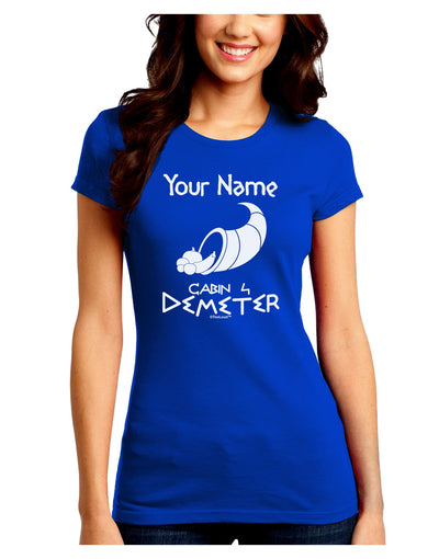 Personalized Cabin 4 Demeter Juniors Crew Dark T-Shirt-T-Shirts Juniors Tops-TooLoud-Royal-Blue-Juniors Fitted Small-Davson Sales