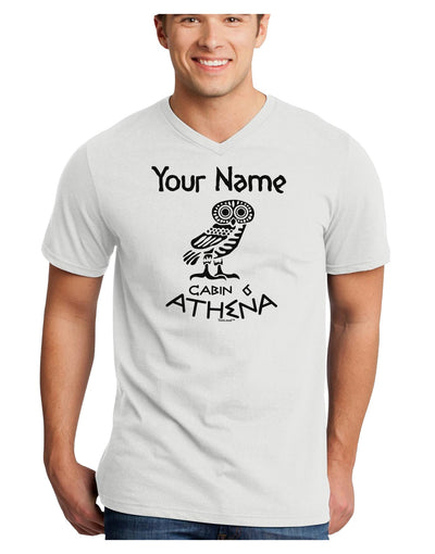 Personalized Cabin 6 Athena Adult V-Neck T-shirt by-Mens V-Neck T-Shirt-TooLoud-White-Small-Davson Sales