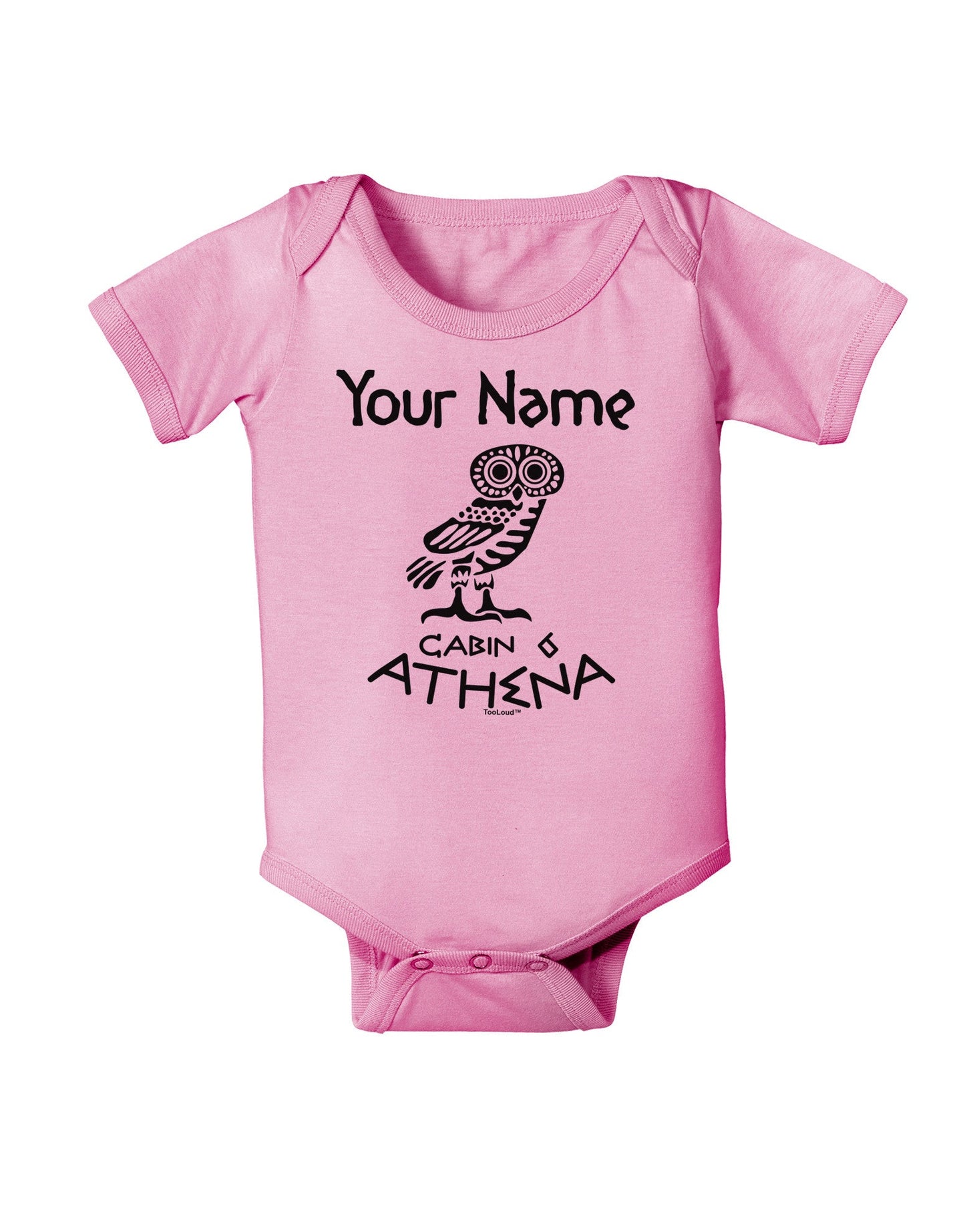 Personalized Cabin 6 Athena Baby Romper Bodysuit by-Baby Romper-TooLoud-Light-Pink-06-Months-Davson Sales