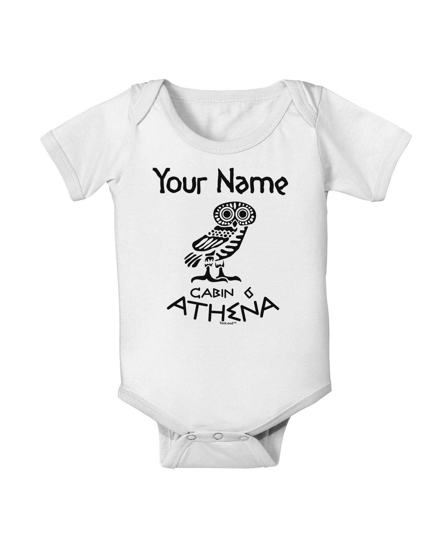 Personalized Cabin 6 Athena Baby Romper Bodysuit by-Baby Romper-TooLoud-White-06-Months-Davson Sales