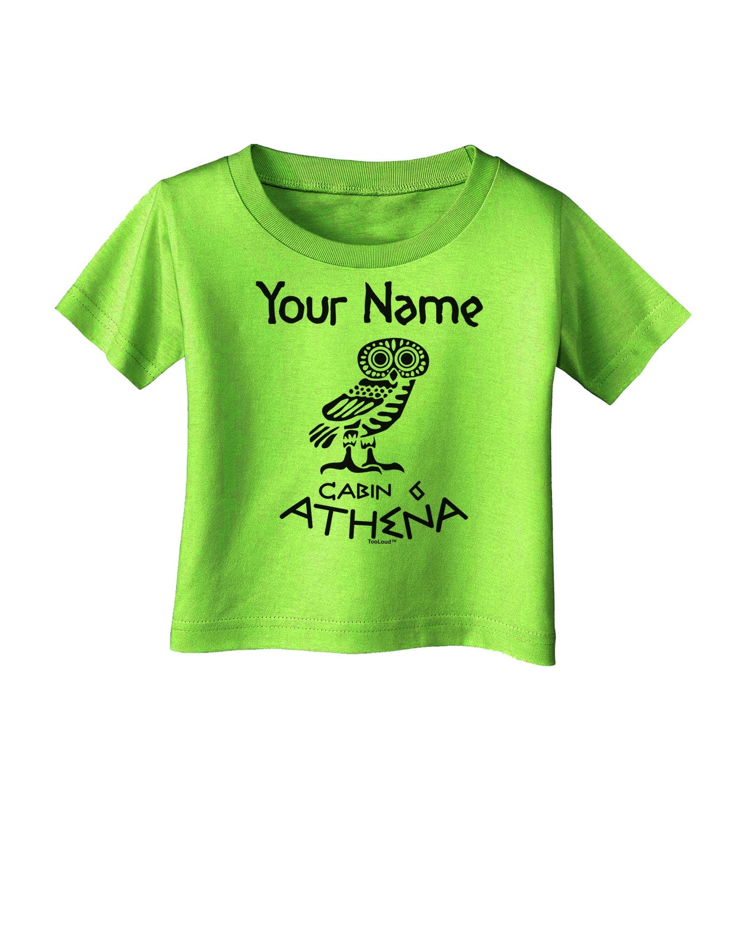 Personalized Cabin 6 Athena Infant T-Shirt-Infant T-Shirt-TooLoud-Lime-Green-06-Months-Davson Sales