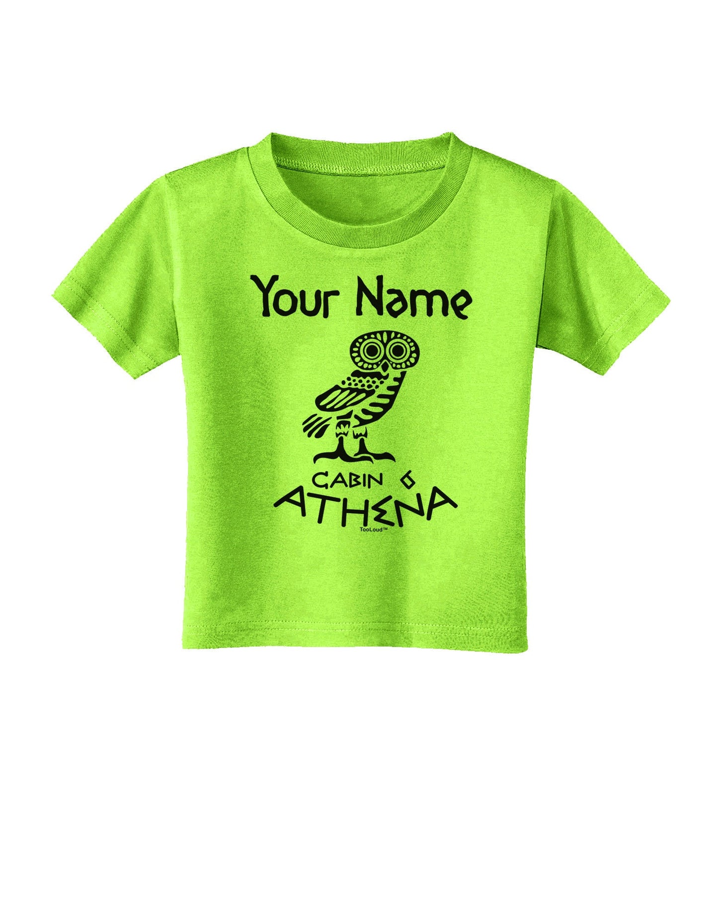 Personalized Cabin 6 Athena Toddler T-Shirt-Toddler T-Shirt-TooLoud-Lime-Green-2T-Davson Sales