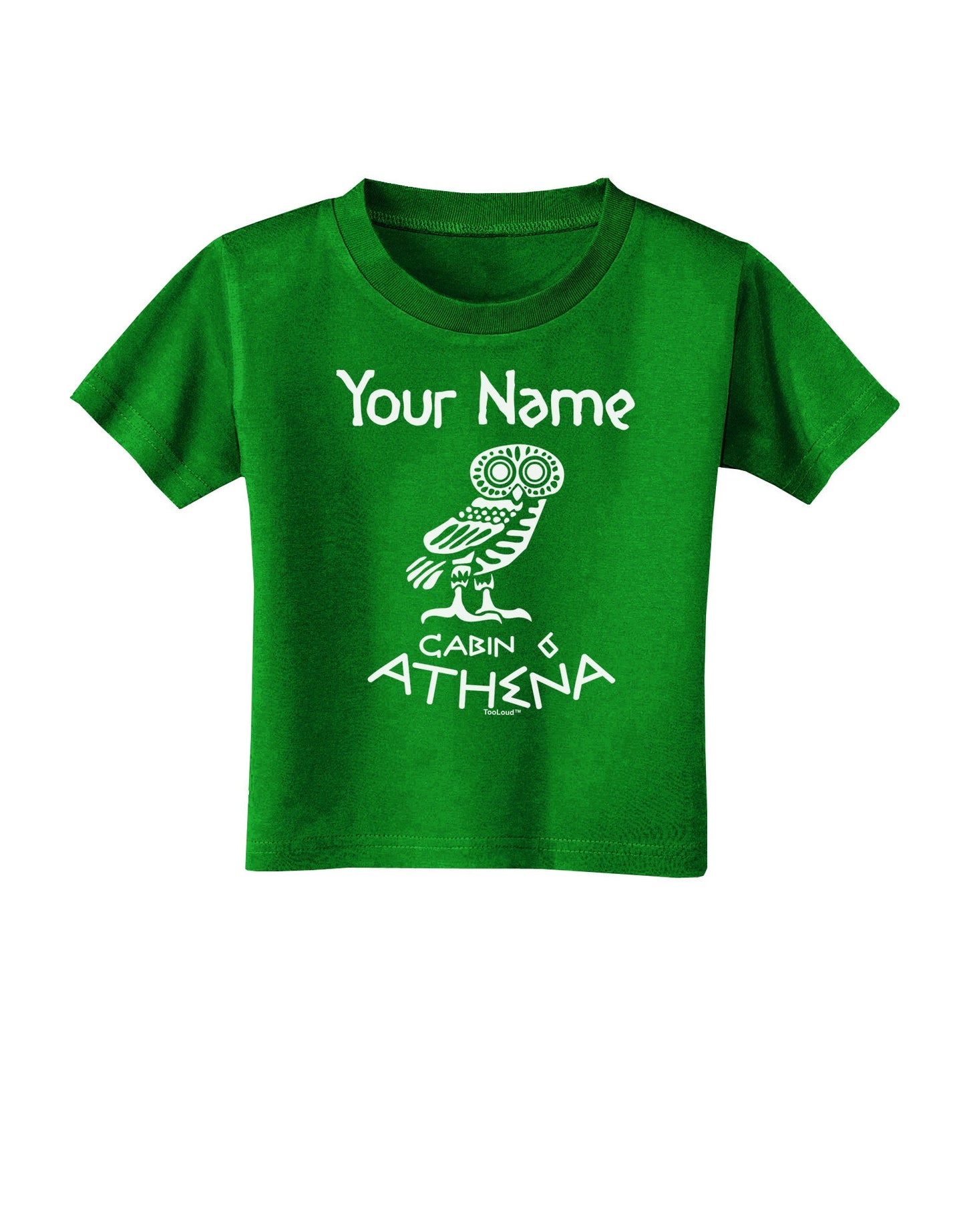 Personalized Cabin 6 Athena Toddler T-Shirt Dark by-Toddler T-Shirt-TooLoud-Clover-Green-2T-Davson Sales
