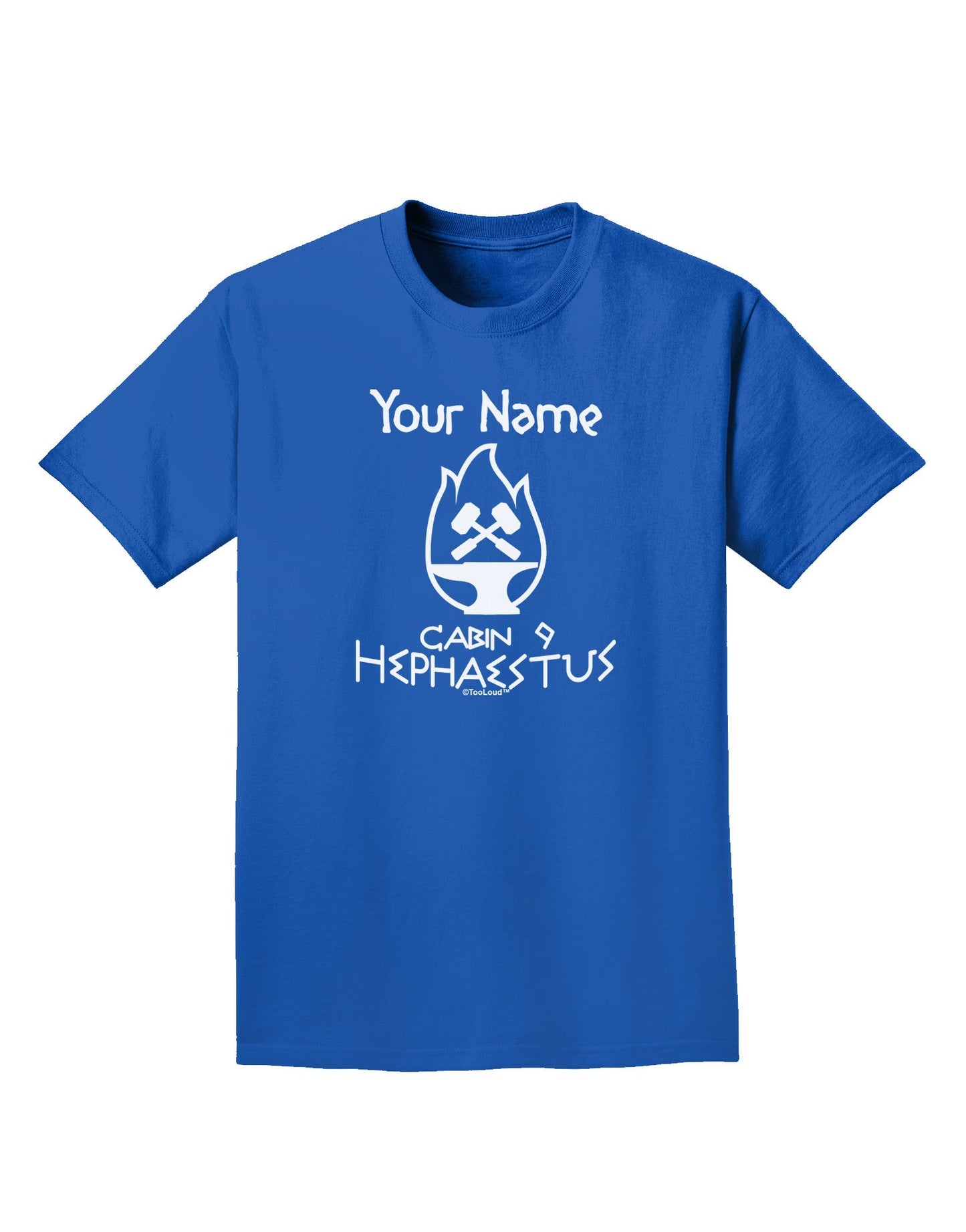 Personalized Cabin 9 Hephaestus Adult Dark T-Shirt-Mens T-Shirt-TooLoud-Royal-Blue-Small-Davson Sales