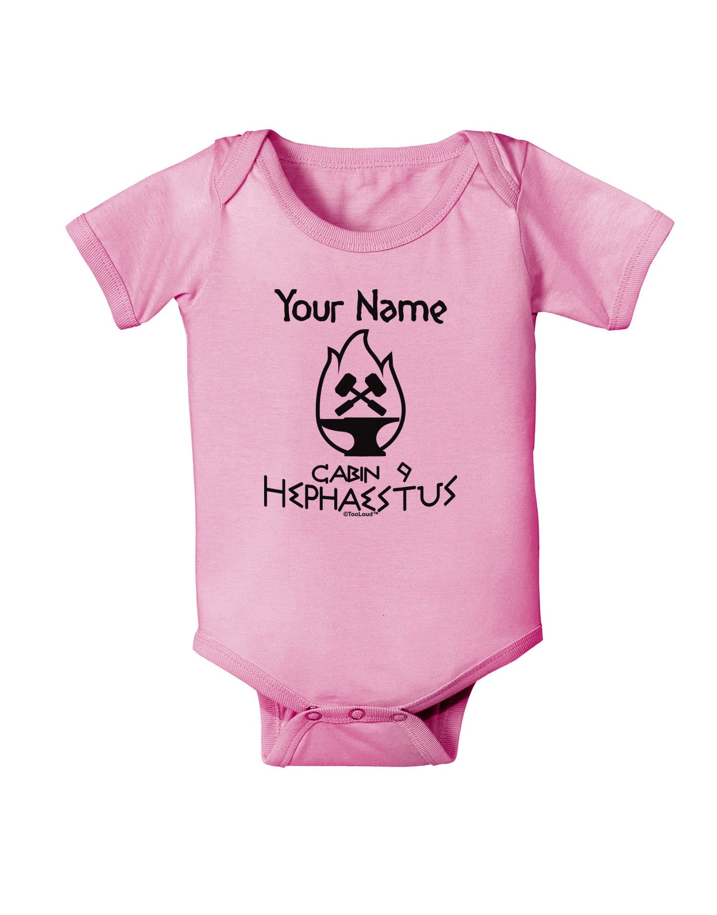 Personalized Cabin 9 Hephaestus Baby Romper Bodysuit-Baby Romper-TooLoud-Light-Pink-06-Months-Davson Sales