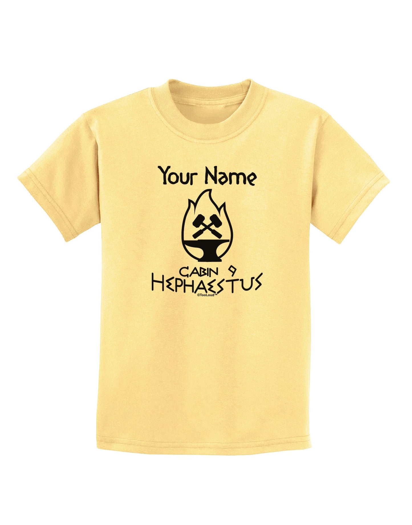 Personalized Cabin 9 Hephaestus Childrens T-Shirt-Childrens T-Shirt-TooLoud-Daffodil-Yellow-X-Small-Davson Sales