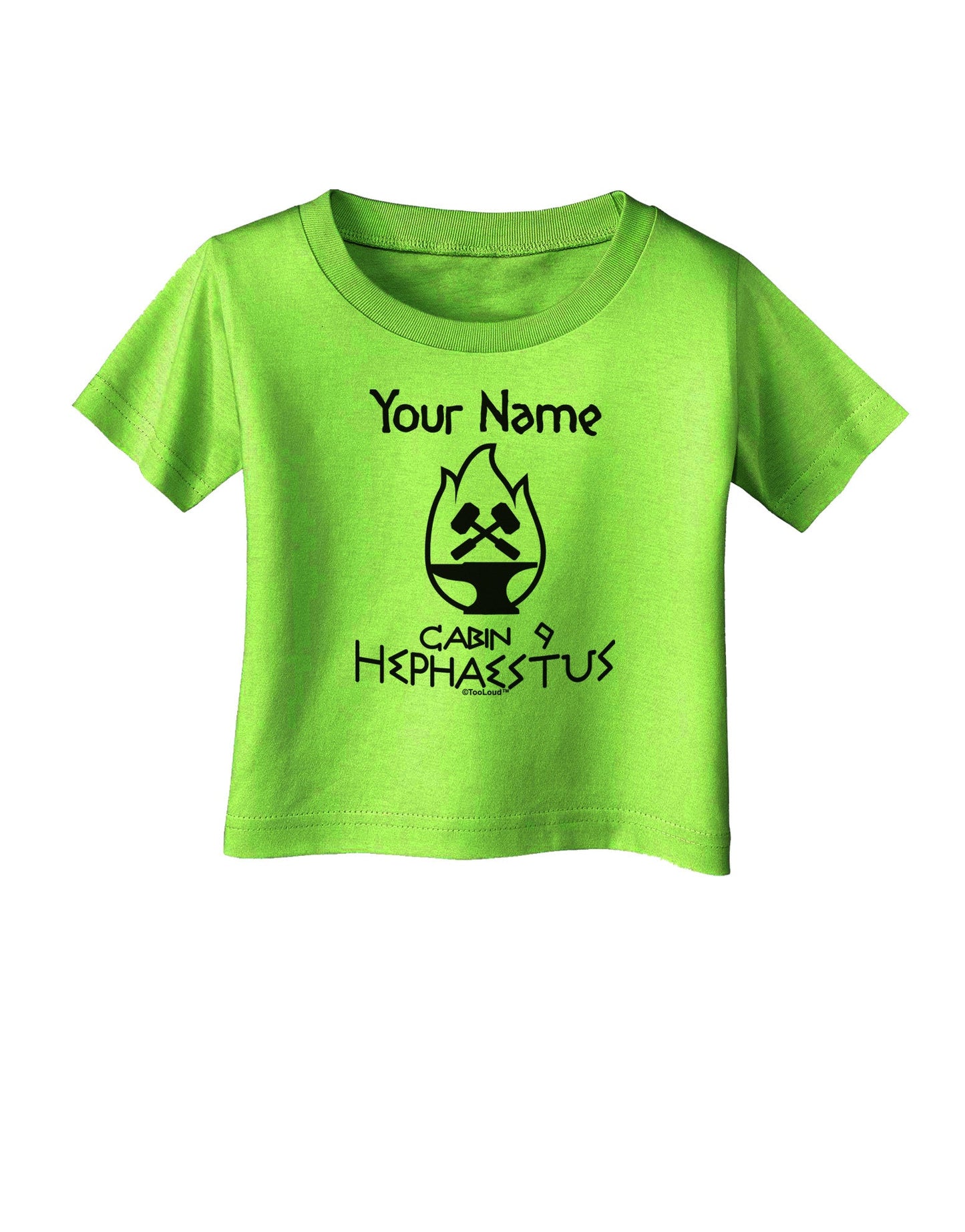 Personalized Cabin 9 Hephaestus Infant T-Shirt-Infant T-Shirt-TooLoud-Lime-Green-06-Months-Davson Sales