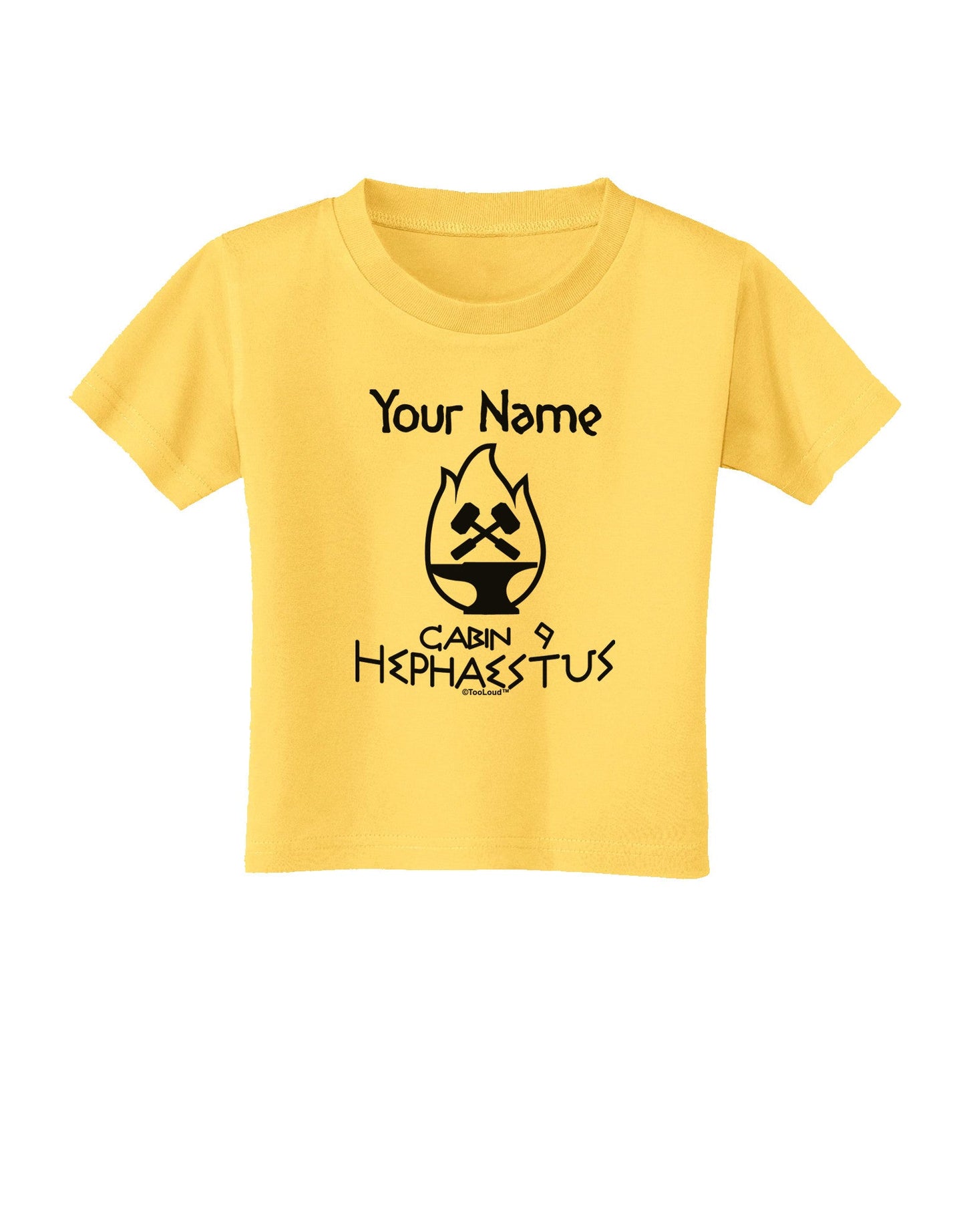 Personalized Cabin 9 Hephaestus Toddler T-Shirt-Toddler T-Shirt-TooLoud-Yellow-2T-Davson Sales