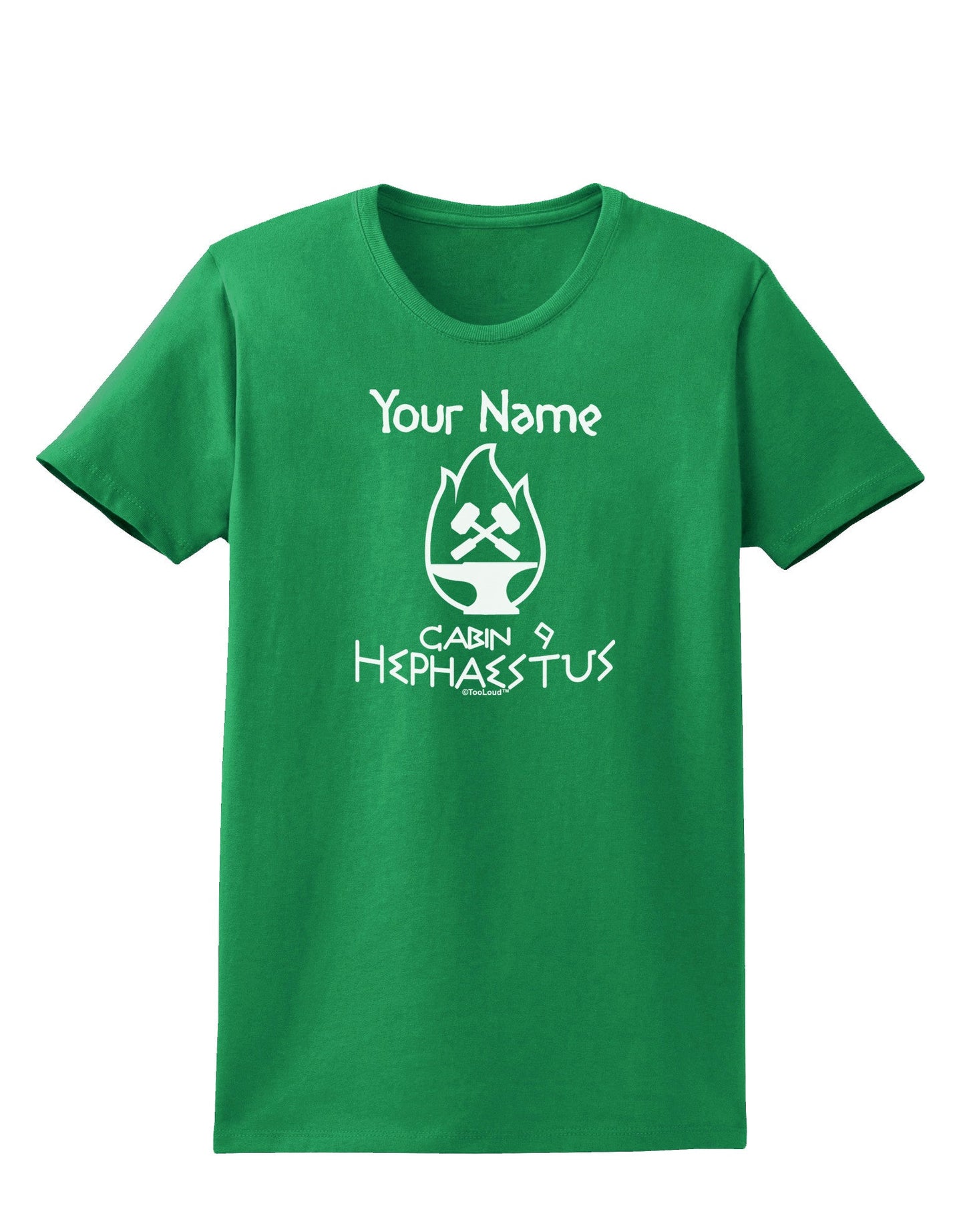 Personalized Cabin 9 Hephaestus Womens Dark T-Shirt-TooLoud-Kelly-Green-X-Small-Davson Sales