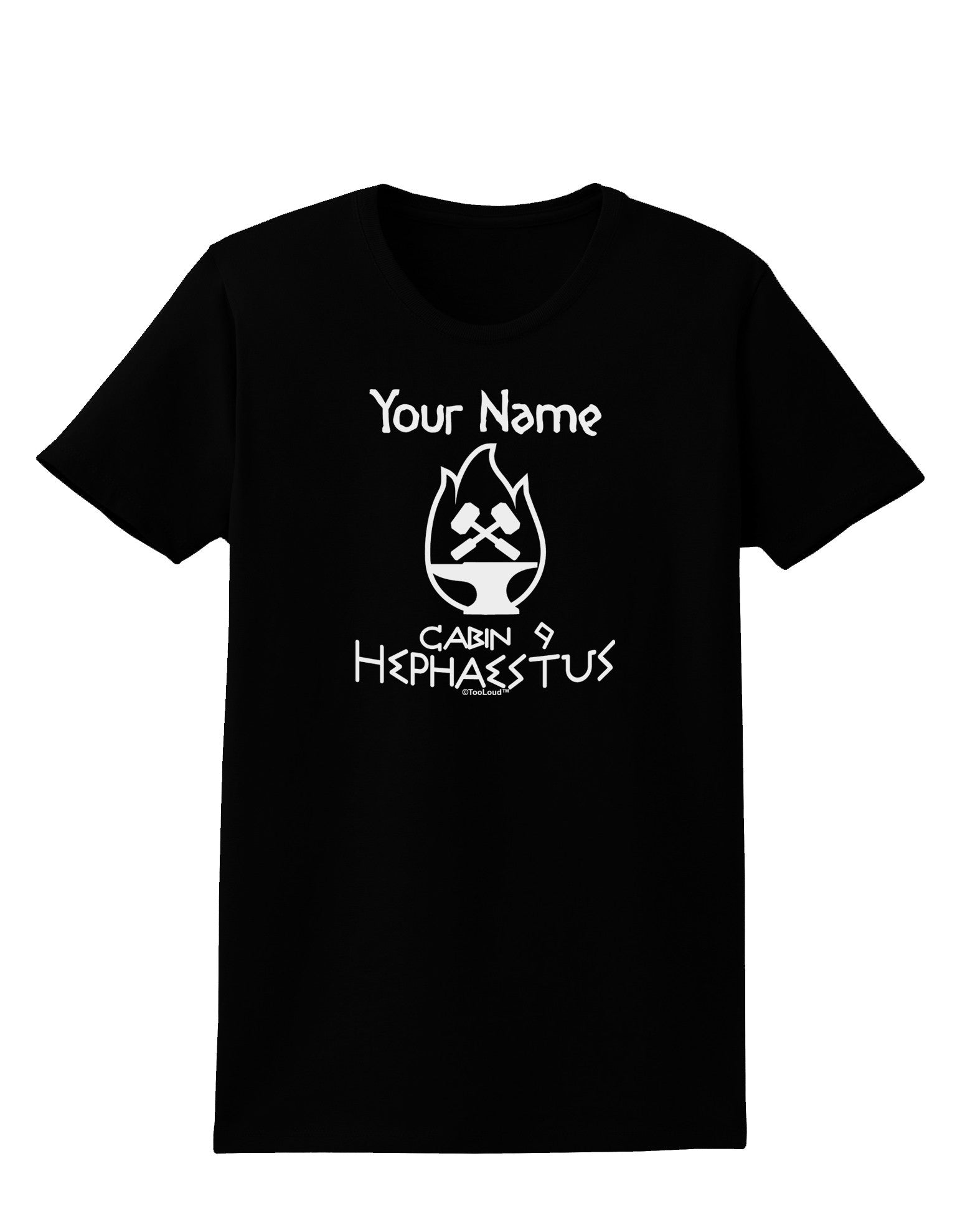 Personalized Cabin 9 Hephaestus Womens Dark T-Shirt-TooLoud-Black-X-Small-Davson Sales