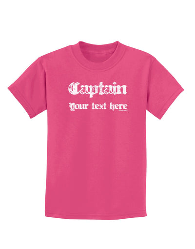 Personalized Captain Childrens Dark T-Shirt-Childrens T-Shirt-TooLoud-Sangria-X-Small-Davson Sales