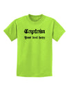 Personalized Captain Childrens T-Shirt-Childrens T-Shirt-TooLoud-Lime-Green-X-Small-Davson Sales