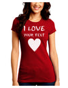 Personalized I Love Customized Juniors Crew Dark T-Shirt-T-Shirts Juniors Tops-TooLoud-Red-Juniors Fitted Small-Davson Sales