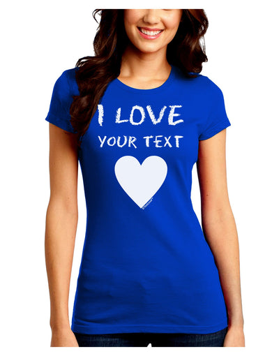 Personalized I Love Customized Juniors Crew Dark T-Shirt-T-Shirts Juniors Tops-TooLoud-Royal-Blue-Juniors Fitted Small-Davson Sales