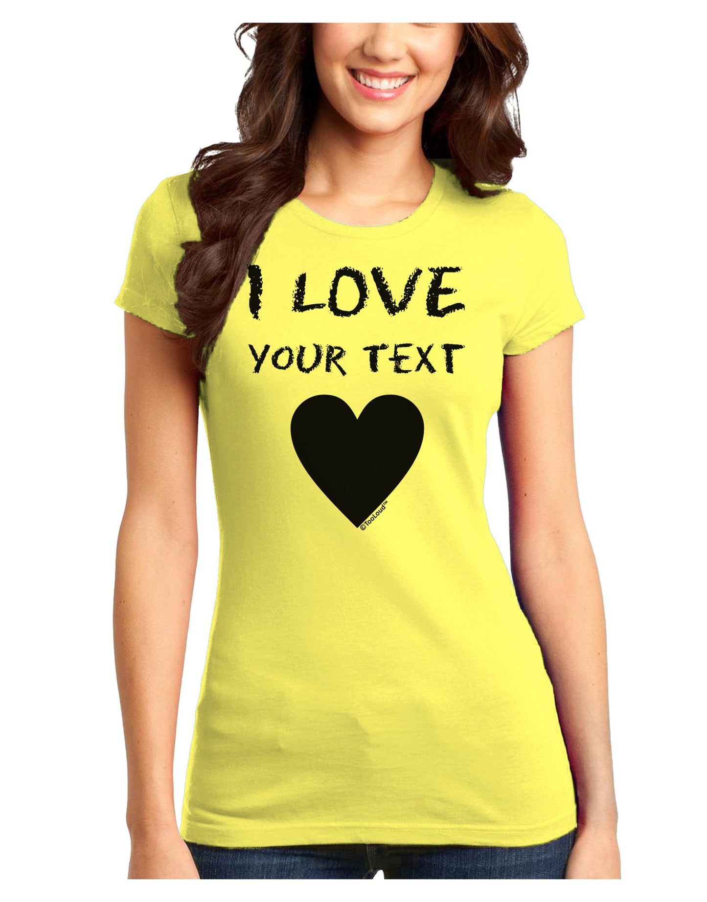 Personalized I Love Customized Juniors T-Shirt-Womens Juniors T-Shirt-TooLoud-Yellow-Juniors Fitted X-Small-Davson Sales