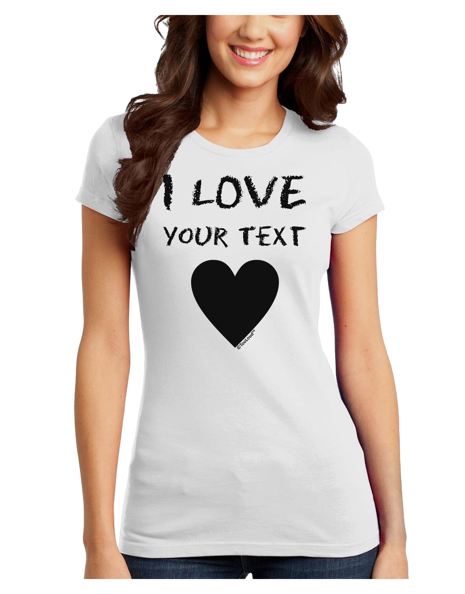 Personalized I Love Customized Juniors T-Shirt-Womens Juniors T-Shirt-TooLoud-White-Juniors Fitted X-Small-Davson Sales