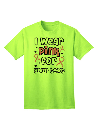 Personalized I Wear Pink for -Name- Breast Cancer Awareness Adult T-Shirt-Mens T-Shirt-TooLoud-Neon-Green-Small-Davson Sales