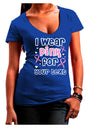 Personalized I Wear Pink for -Name- Breast Cancer Awareness Juniors V-Neck Dark T-Shirt-Womens V-Neck T-Shirts-TooLoud-Royal-Blue-Juniors Fitted Small-Davson Sales