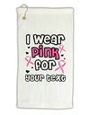 Personalized I Wear Pink for -Name- Breast Cancer Awareness Micro Terry Gromet Golf Towel 16 x 25 inch-Golf Towel-TooLoud-White-Davson Sales