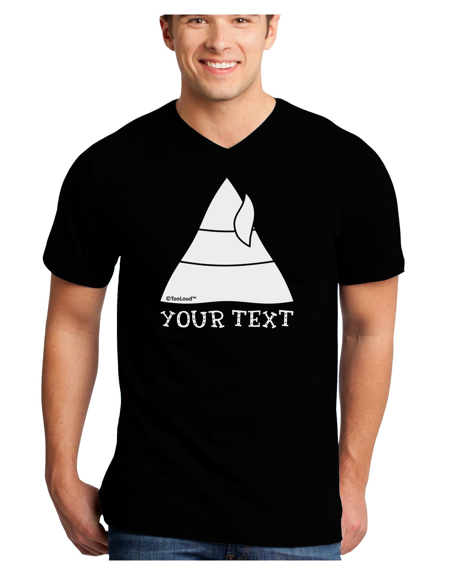 Personalized Matching Elf Family Design - Your Text Adult Dark V-Neck T-Shirt-TooLoud-Black-Small-Davson Sales
