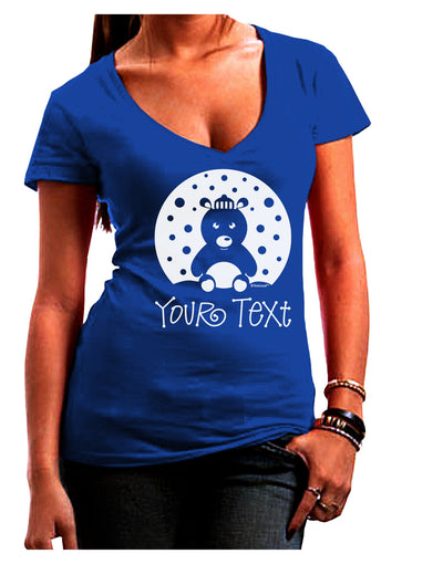 Personalized Matching Polar Bear Family Design - Your Text Juniors V-Neck Dark T-Shirt-Womens V-Neck T-Shirts-TooLoud-Royal-Blue-Juniors Fitted Small-Davson Sales