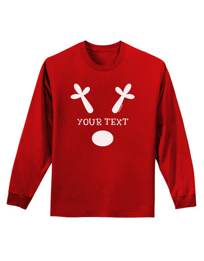 Personalized Matching Reindeer Family Design - Your Text Adult Long Sleeve Dark T-Shirt-TooLoud-Red-Small-Davson Sales