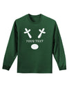 Personalized Matching Reindeer Family Design - Your Text Adult Long Sleeve Dark T-Shirt-TooLoud-Dark-Green-Small-Davson Sales