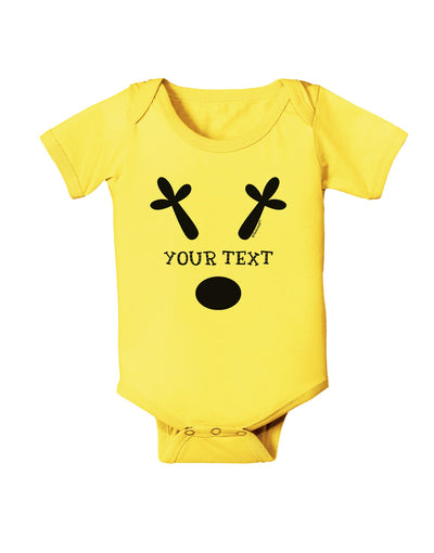 Personalized Matching Reindeer Family Design - Your Text Baby Romper Bodysuit-Baby Romper-TooLoud-Yellow-06-Months-Davson Sales