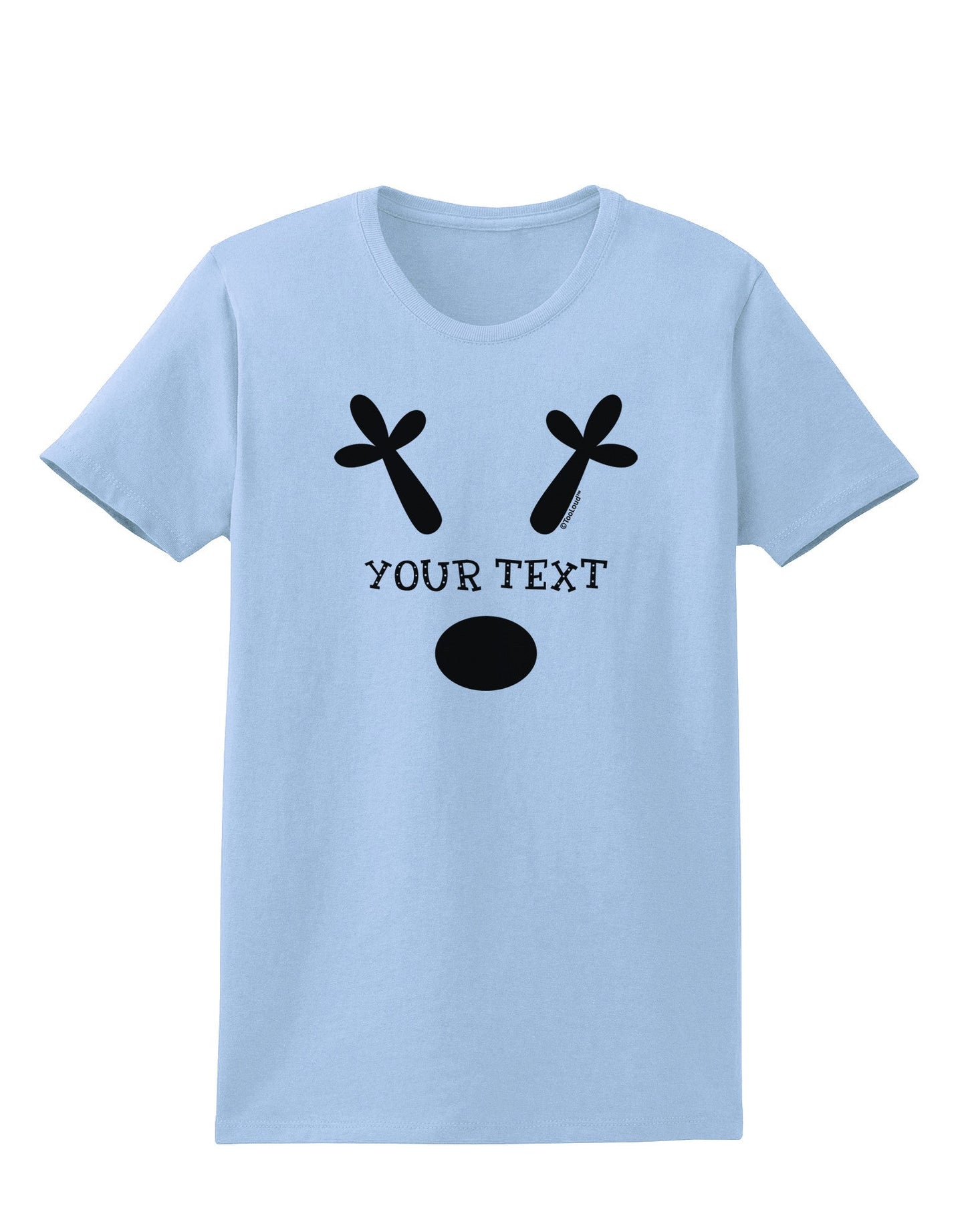 Personalized Matching Reindeer Family Design - Your Text Womens T-Shirt-Womens T-Shirt-TooLoud-Light-Blue-X-Small-Davson Sales