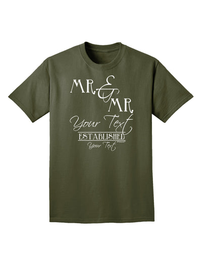 Personalized Mr and Mr -Name- Established -Date- Design Adult Dark T-Shirt-Mens T-Shirt-TooLoud-Military-Green-Small-Davson Sales