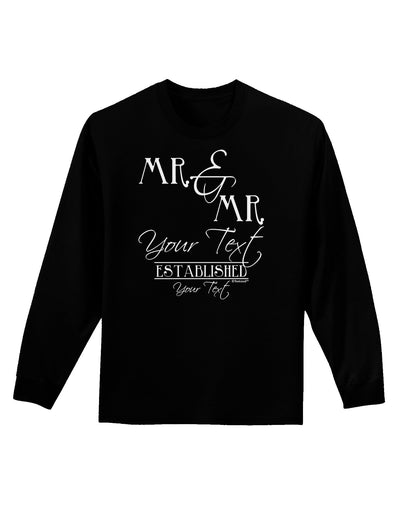 Personalized Mr and Mr -Name- Established -Date- Design Adult Long Sleeve Dark T-Shirt-TooLoud-Black-Small-Davson Sales