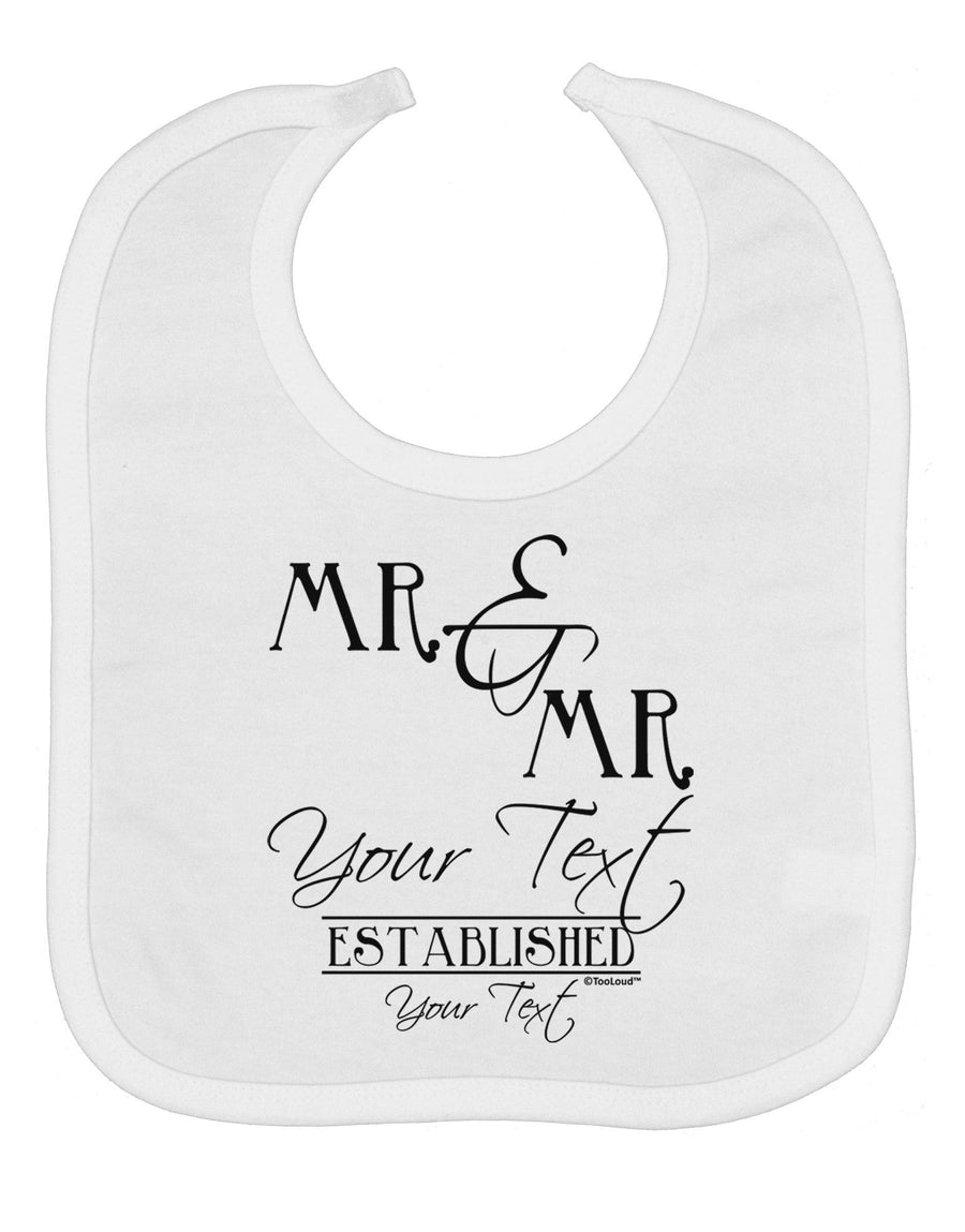 Personalized Mr and Mr -Name- Established -Date- Design Baby Bib