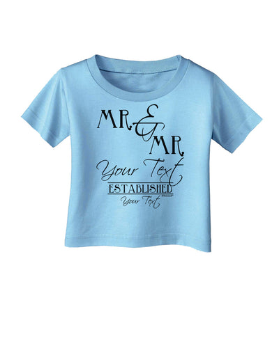 Personalized Mr and Mr -Name- Established -Date- Design Infant T-Shirt-Infant T-Shirt-TooLoud-Aquatic-Blue-06-Months-Davson Sales