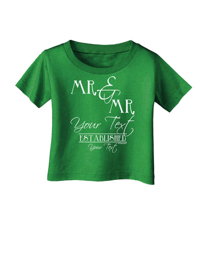 Personalized Mr and Mr -Name- Established -Date- Design Infant T-Shirt Dark-Infant T-Shirt-TooLoud-Clover-Green-06-Months-Davson Sales