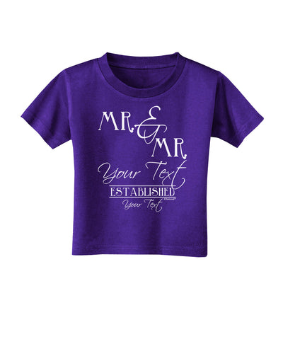 Personalized Mr and Mr -Name- Established -Date- Design Toddler T-Shirt Dark-Toddler T-Shirt-TooLoud-Purple-2T-Davson Sales