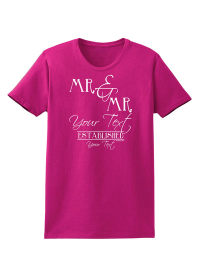 Personalized Mr and Mr -Name- Established -Date- Design Womens Dark T-Shirt-TooLoud-Hot-Pink-Small-Davson Sales