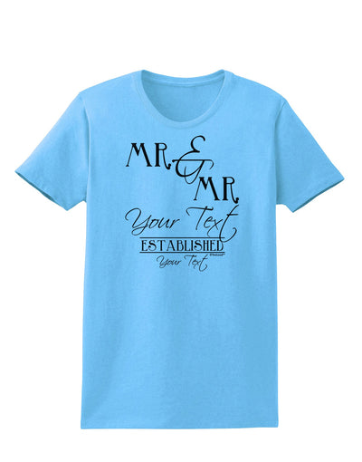 Personalized Mr and Mr -Name- Established -Date- Design Womens T-Shirt-Womens T-Shirt-TooLoud-Aquatic-Blue-X-Small-Davson Sales
