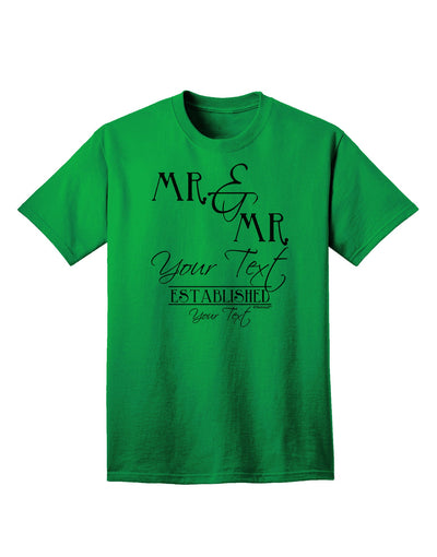 Personalized Mr and Mr Name Established Date GAY COUPLE Adult T-Shirt-Mens T-Shirt-TooLoud-Kelly-Green-Small-Davson Sales