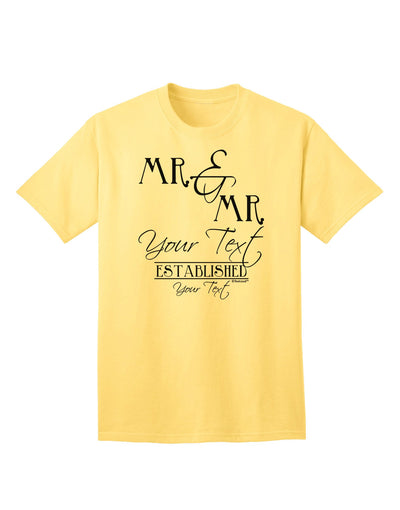 Personalized Mr and Mr Name Established Date GAY COUPLE Adult T-Shirt-Mens T-Shirt-TooLoud-Yellow-Small-Davson Sales